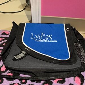 Blue and Black Messenger Bag